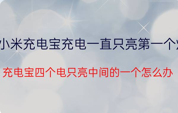 小米充电宝充电一直只亮第一个灯 充电宝四个电只亮中间的一个怎么办？